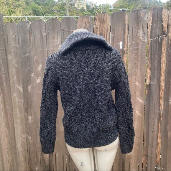 The Kooples Gray Zip Up Sweater with Cable Knit Design XS - Picture 11 of 11